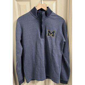 Antigua Michigan Quarter Zip‎ Pullover Jacket Small Men's Buttons